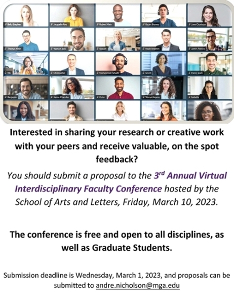 Virtual Interdisciplinary conference flyer.